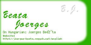 beata joerges business card